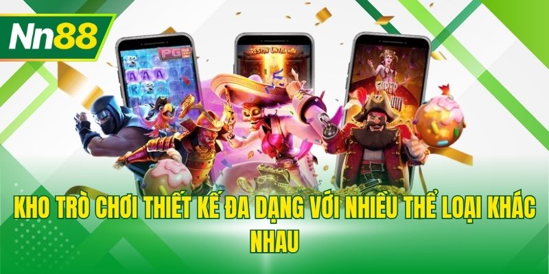 Kho trò chơi thiết kế đa dạng với nhiều thể loại khác nhau